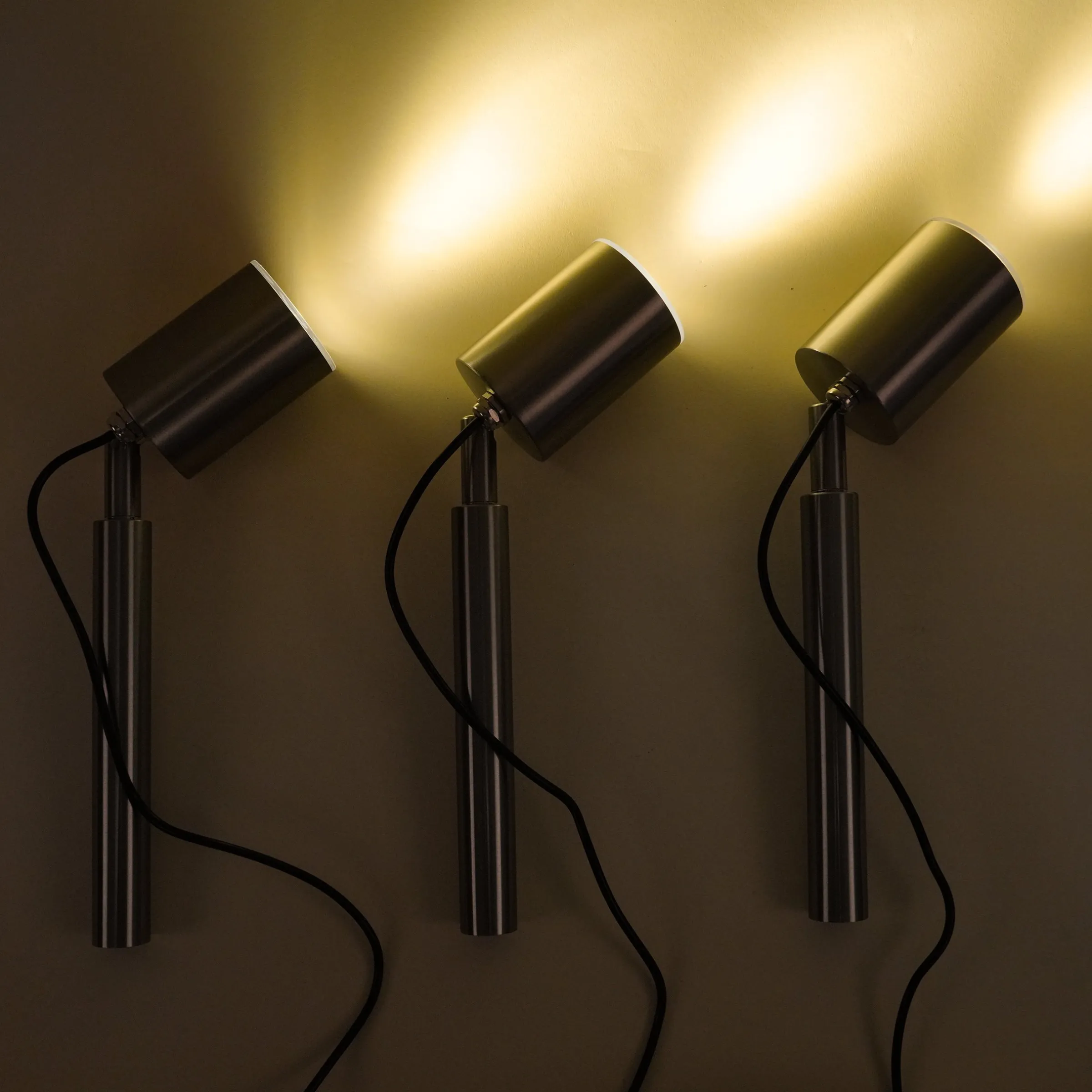 Solarstrahler Power Trio Duocolor mit 3 Spots aus Edelstahl