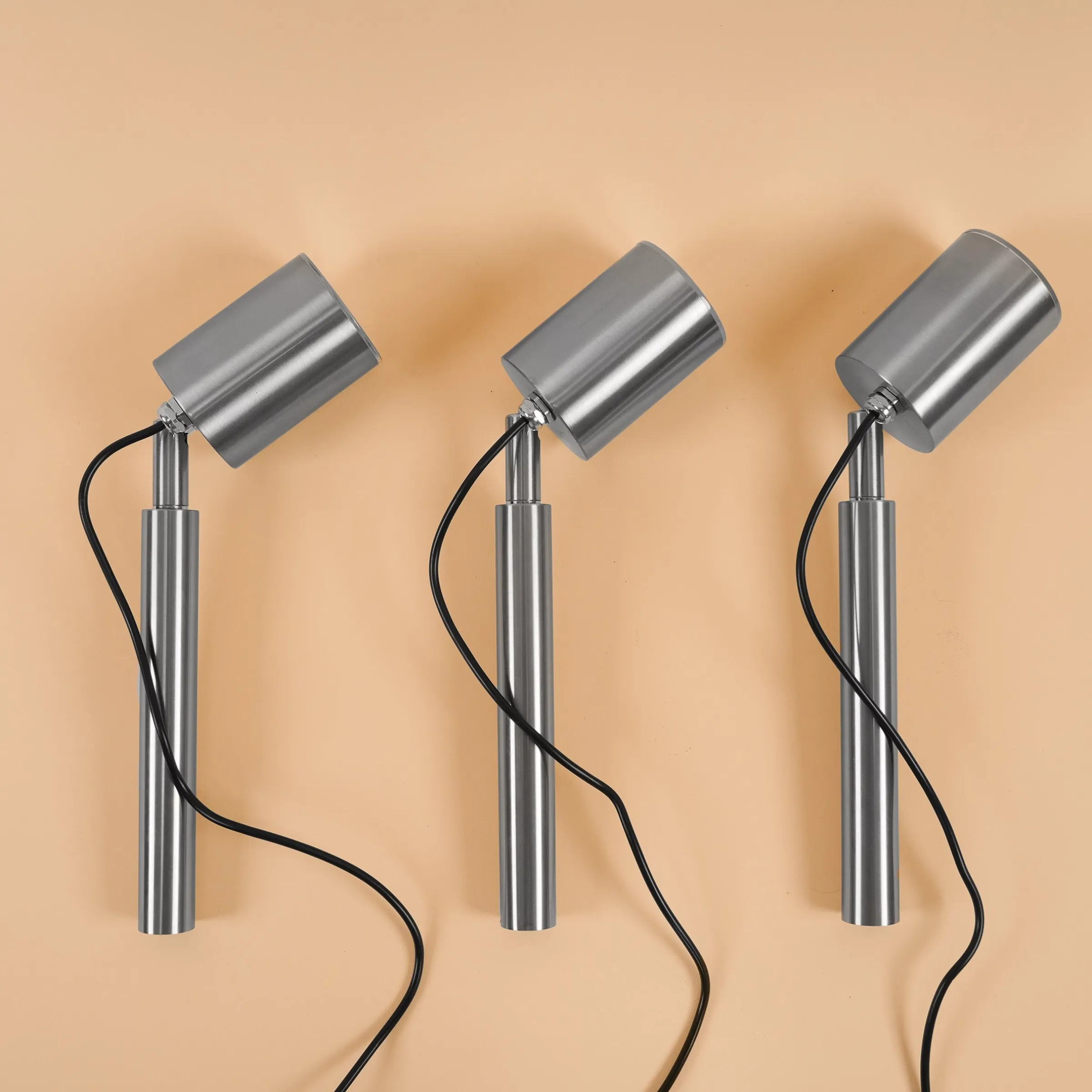 Solarstrahler Power Trio Duocolor mit 3 Spots aus Edelstahl