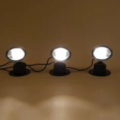 Solarstrahler Trio mit 3 Wand- oder Bodenpots warmweiß