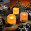 Solar Tischleuchten 3er Set Romantica mit Flackerkerze