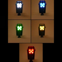 Solar Wand- und Bodenstrahler mit 5 Lichtfarben im Kunststoffgehäuse