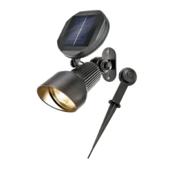 Solar Wand- und Bodenstrahler warm weiß im Alugehäuse