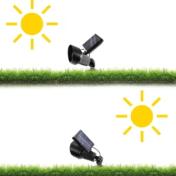 Solar Wand- und Bodenstrahler mit 7 Lichtfarben im Alugehäuse