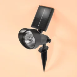 Solar Wand- und Bodenstrahler mit 7 Lichtfarben im Alugehäuse