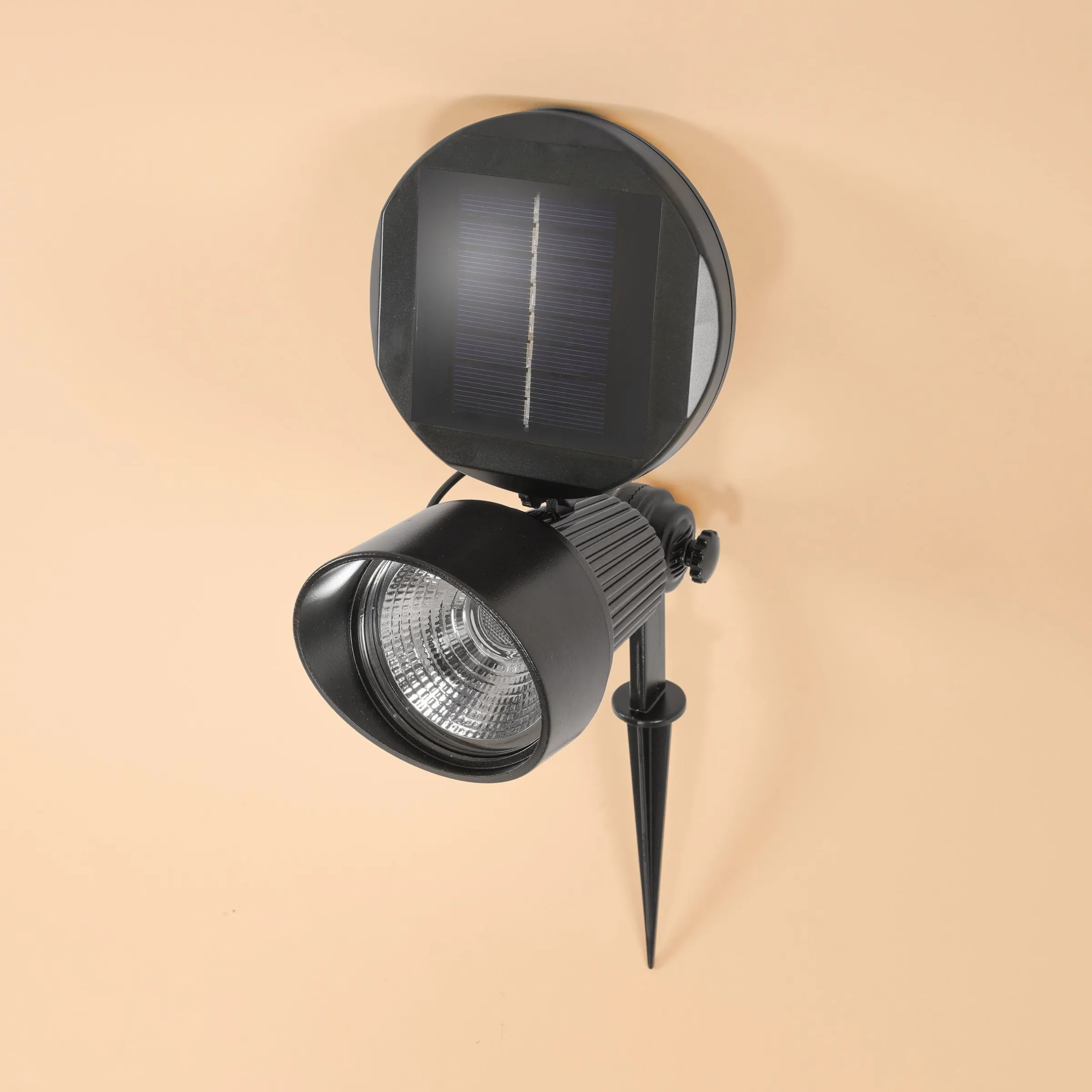 Solar Wand- und Bodenstrahler kalt weiß im Alugehäuse