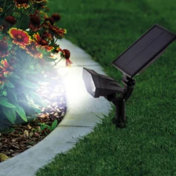 Solar Wand- und Bodenstrahler kalt weiß aus Kunststoff