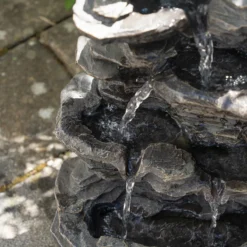 Solar Wasserfall-Dekobrunnen Rock Fountain mit Direktbetrieb