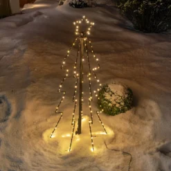 Solar Weihnachtsbaum mit Leuchtstern, Höhe 80 cm