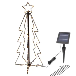 Solar Weihnachtsbaum mit Leuchtstern, Höhe 80 cm