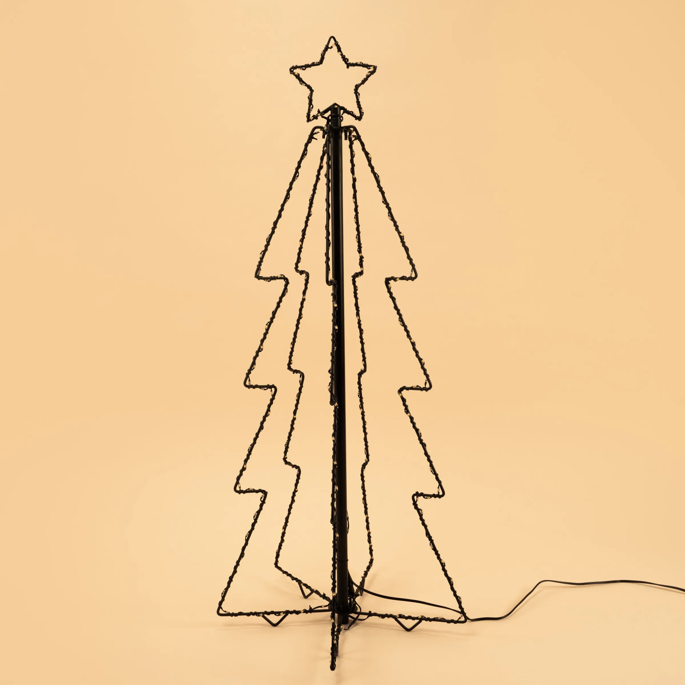 Solar Weihnachtsbaum mit Leuchtstern, Höhe 80 cm