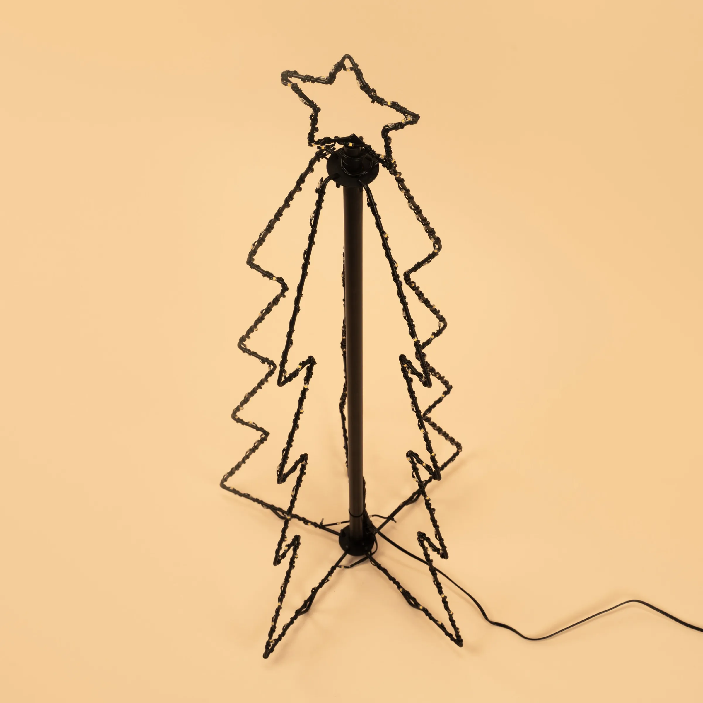 Solar Weihnachtsbaum mit Leuchtstern, Höhe 80 cm