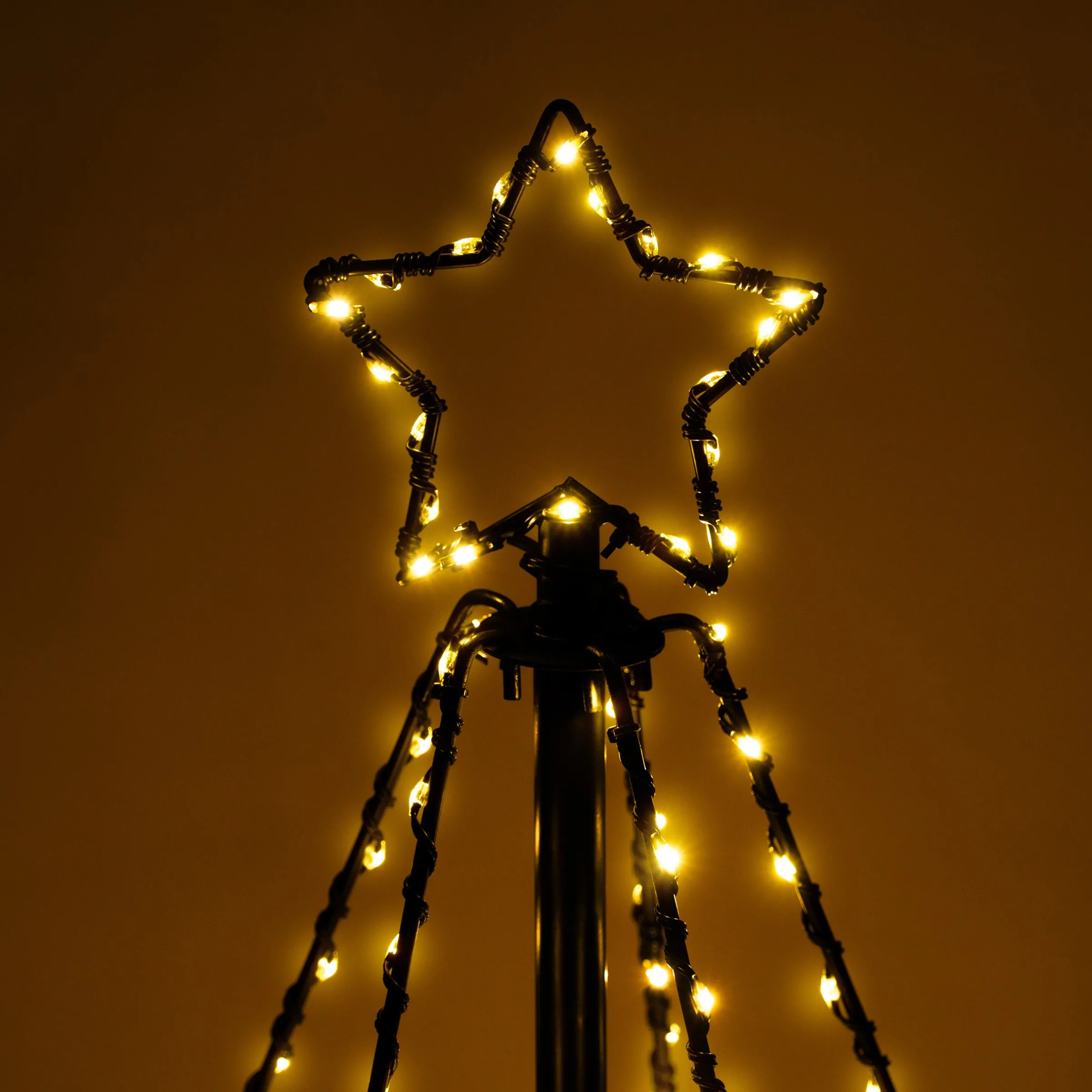 Solar Weihnachtsbaum mit Leuchtstern, Höhe 80 cm