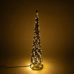 Solar Weihnachtspyramide Höhe 50 cm mit 200 warmweißen LEDs