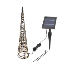 Solar Weihnachtspyramide Höhe 50 cm mit 200 warmweißen LEDs