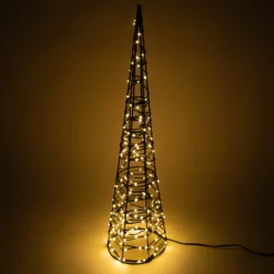 Solar Weihnachtspyramide Höhe 60 cm mit 200 warmweißen LEDs