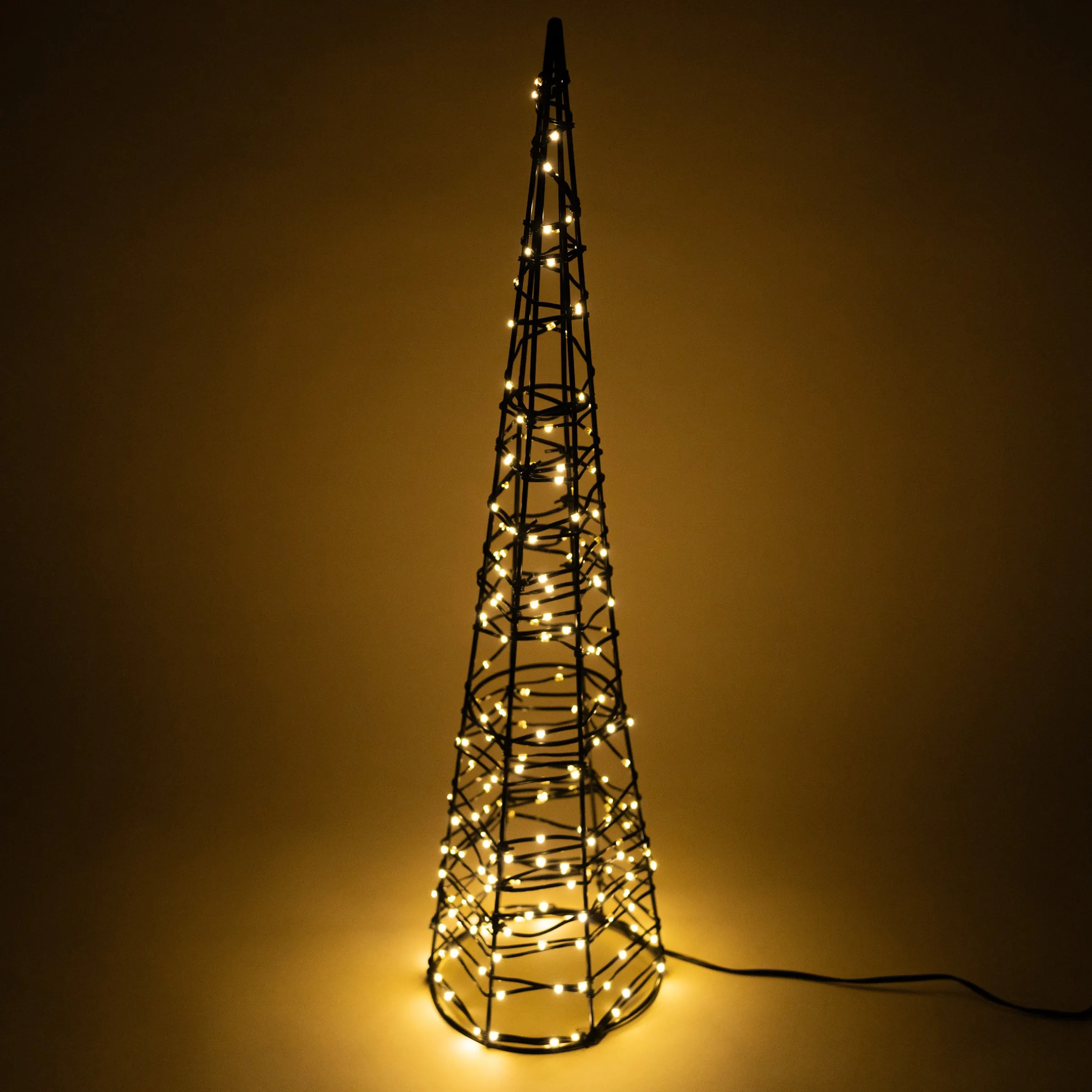 Solar Weihnachtspyramide Höhe 60 cm mit 200 warmweißen LEDs