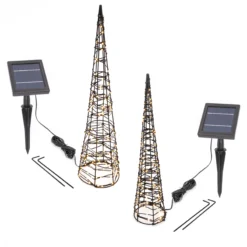 Solar Weihnachtspyramiden im 2er-Set, Höhen 50 & 60 cm