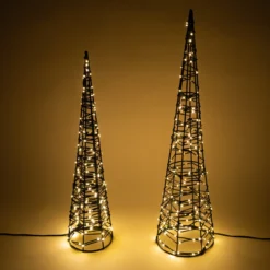 Solar Weihnachtspyramiden im 2er-Set, Höhen 50 & 60 cm