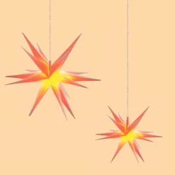 Solar Weihnachtsstern-Set für Außen, Ø 35 cm und 57 cm