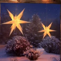 Solar Weihnachtsstern-Set für Außen, Ø 35 cm und 57 cm
