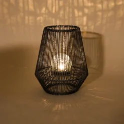 Solar Windlicht Ilona 30 cm in Rattanoptik