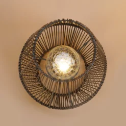Solar Windlicht Ilona 30 cm in Rattanoptik