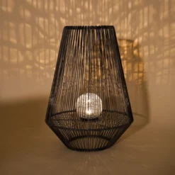 Solar Windlicht Ilona 50 cm in Rattanoptik