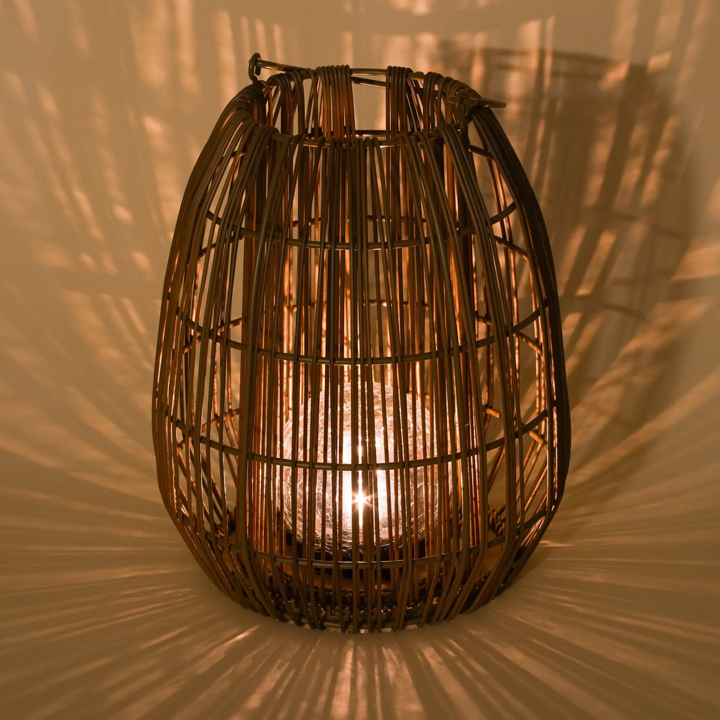 Solar Windlicht Isabella 28 cm im Boho-Stil