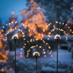 Solar Wunderkerzen im 3er-Set mit 180 LEDs