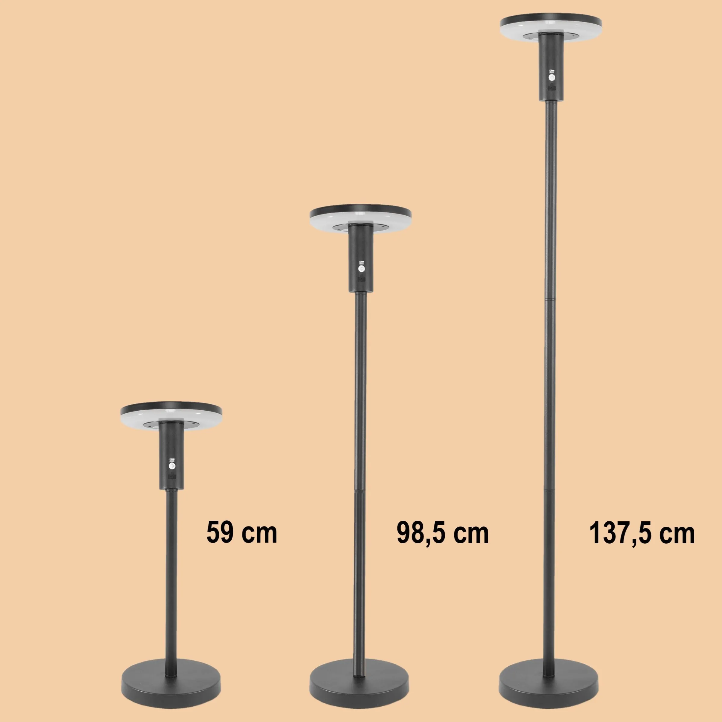 Vielseitige Solar Stehlampe Talino 140 cm, dimmbar