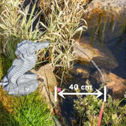 Wasserspeier-Figur Seepferdchen Ida im Steindesign