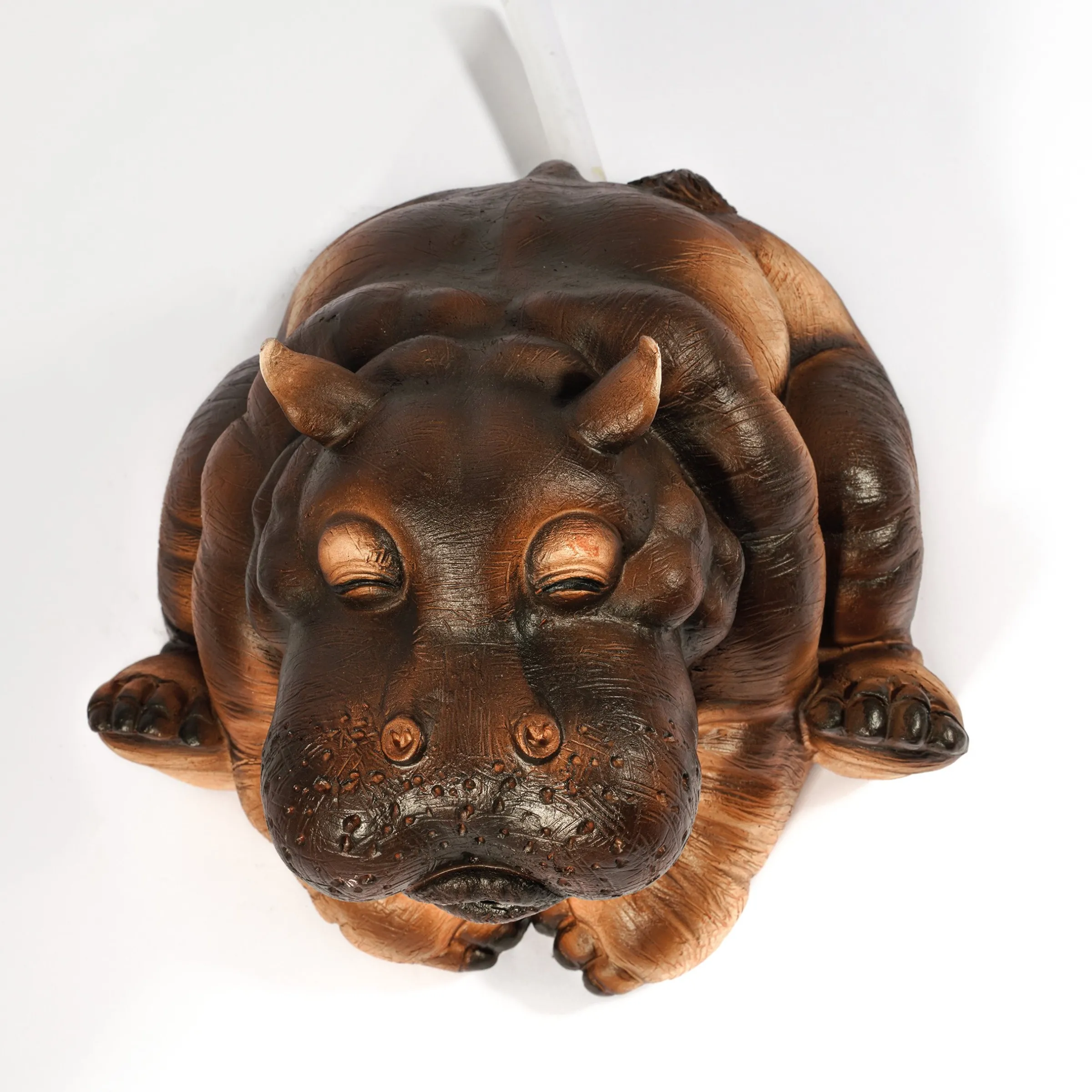 Wasserspeier-Figur sitzendes Flusspferd Hippo