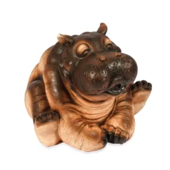 Wasserspeier-Figur sitzendes Flusspferd Hippo