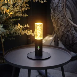 Zauberhafte Solar Tischleuchte Pineto mit Acrylglas-Oberteil, dimmbar
