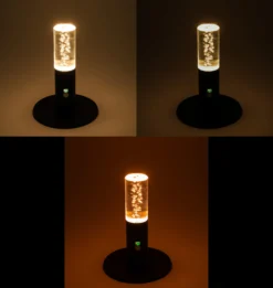 Zauberhafte Solar Tischleuchte Pineto mit Acrylglas-Oberteil, dimmbar