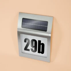 Zeitlose Solar Hausnummer Style DuoColor aus Edelstahl